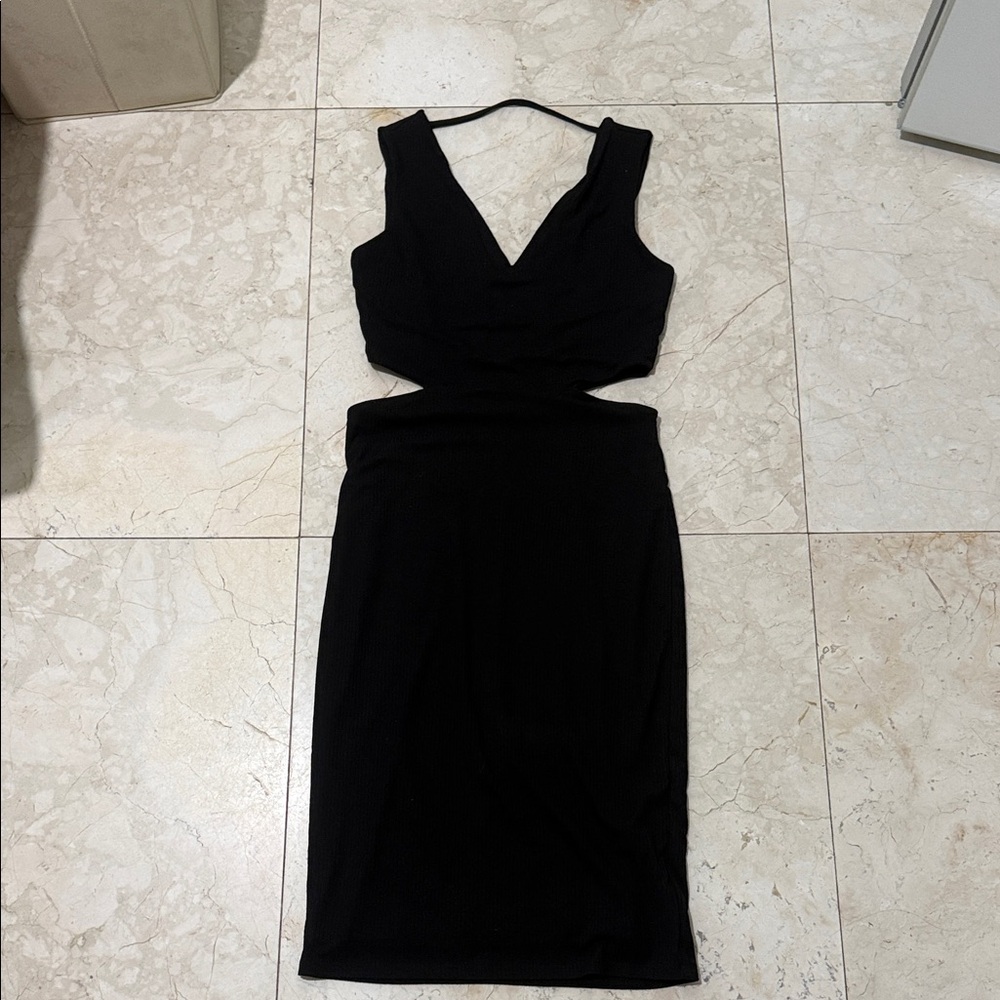 AFRM Black Cutout Midi Dress